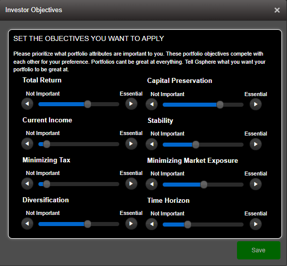 investor objectives screenshot